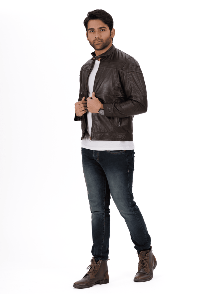 ShadowStreak Black Genuine Leather Jacket