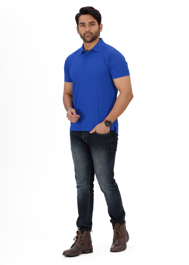 EverestWolf Blue Honeycomb Premium polyester  Polo T-Shirt