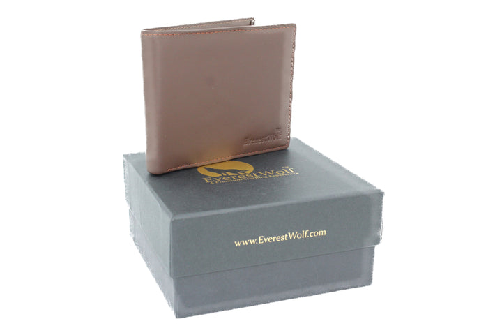 EverestWolf CamelCrest Premium Tan Ultra Soft-Touch Leather Wallet