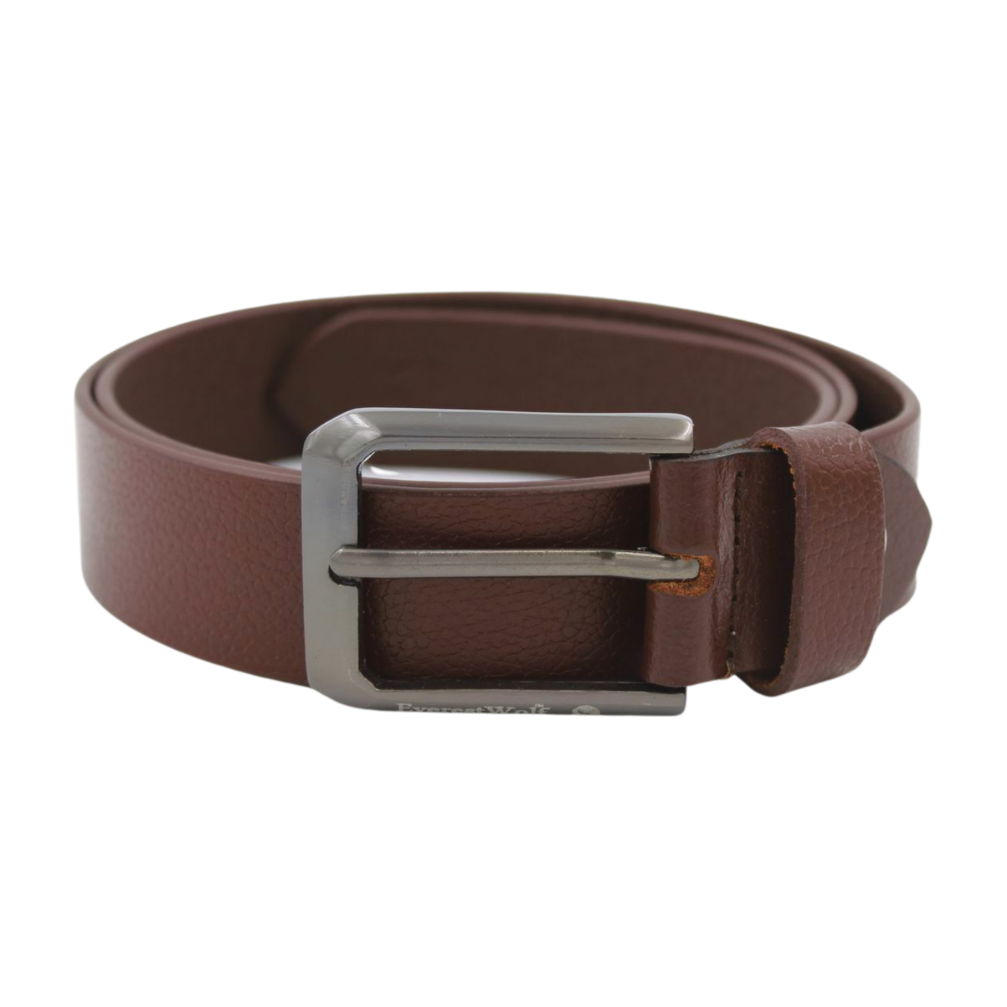 EverestWolf EnigmaBrown Texture Leather Belt with Midnight Gray Buckle