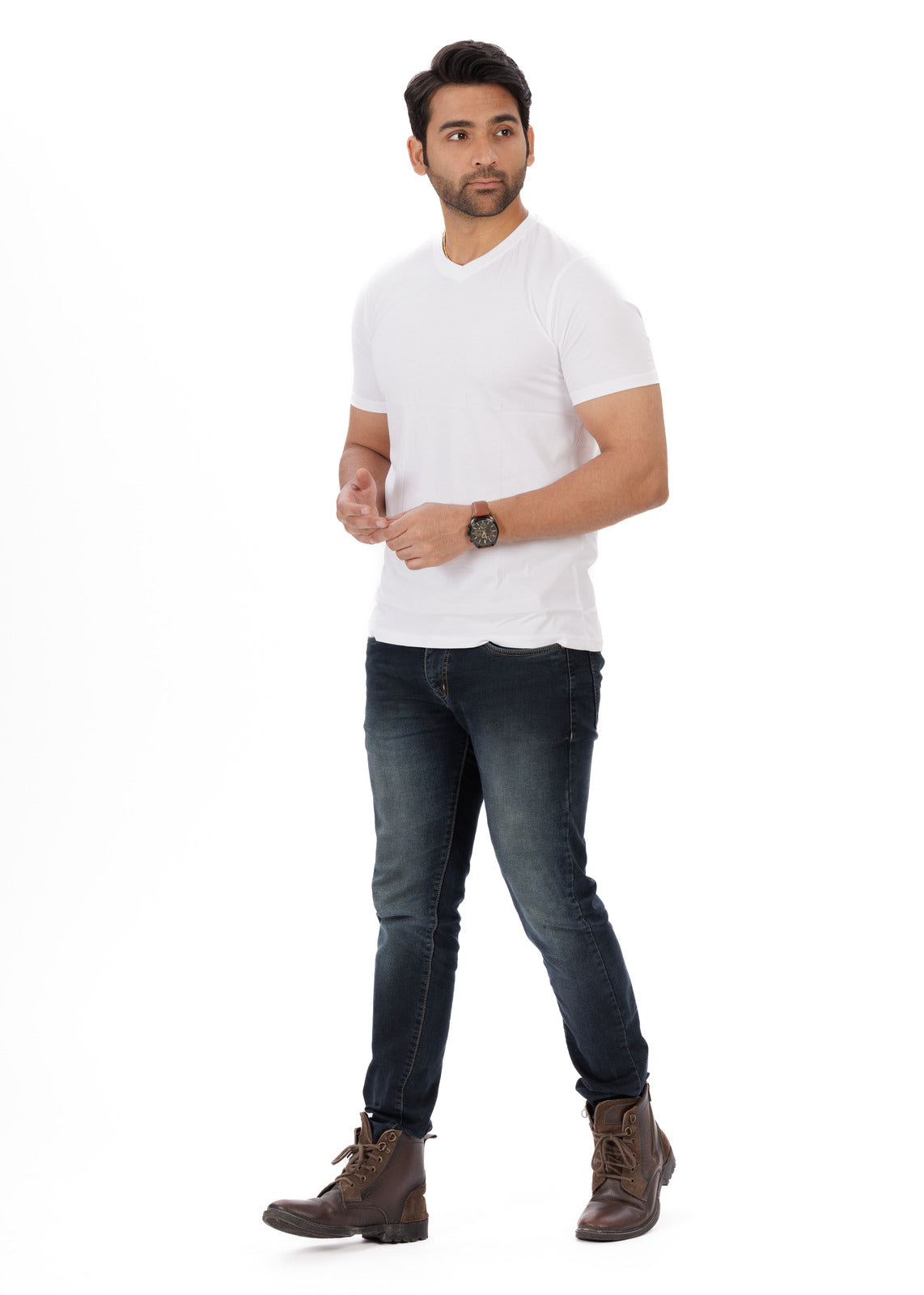 EverestWolf White V-neck T-Shirt