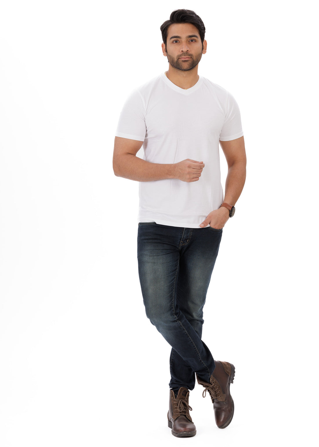 EverestWolf White V-neck T-Shirt