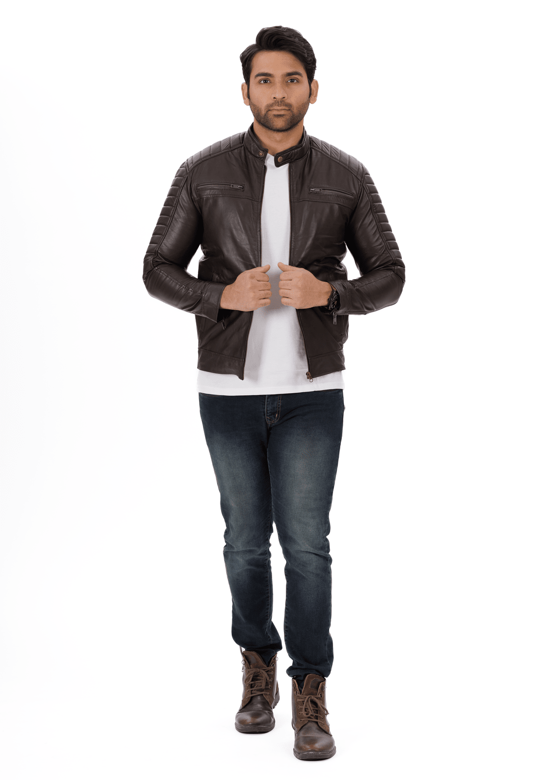 EverestWolf Armour Knight Black Genuine Leather Jacket