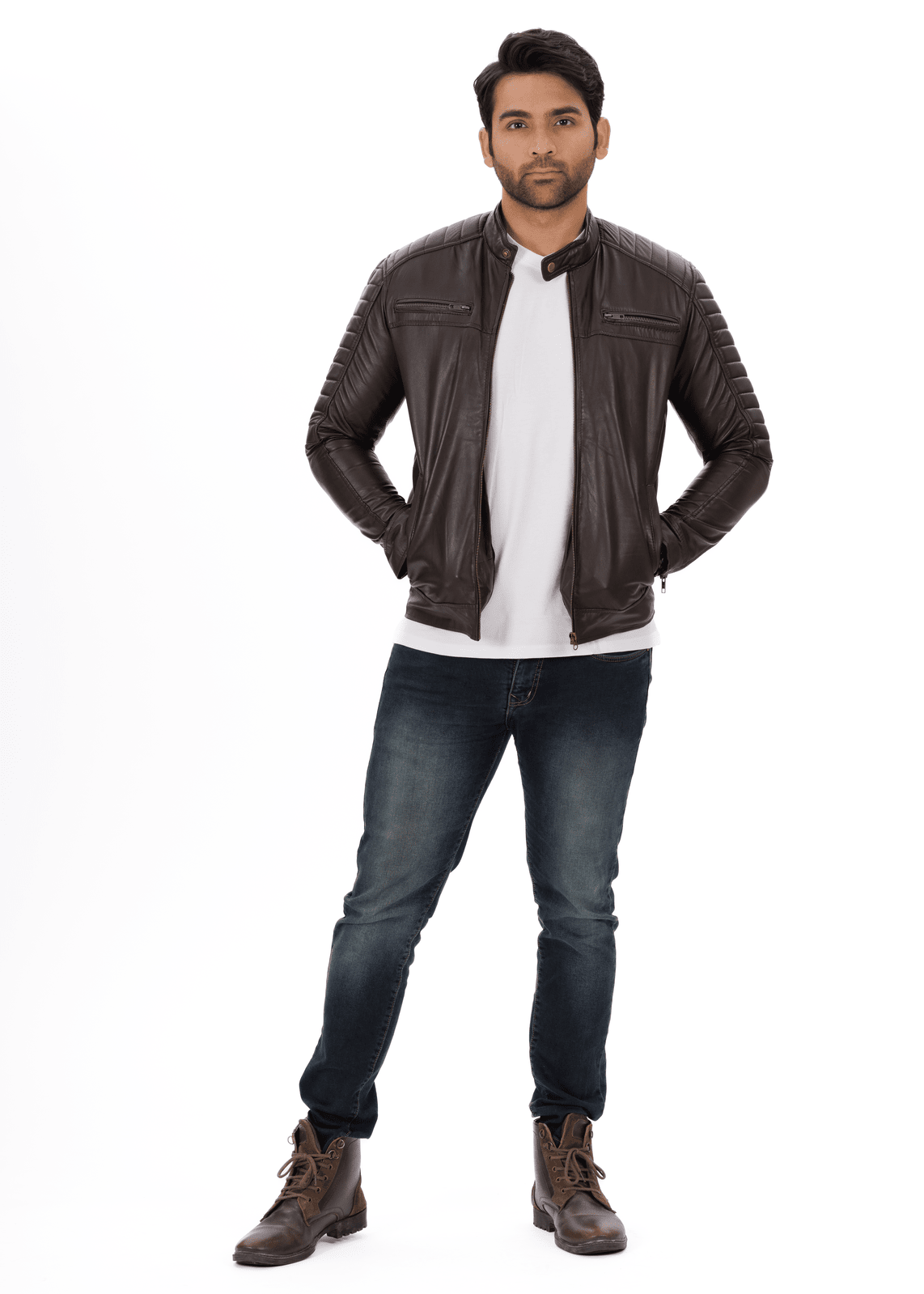 EverestWolf Armour Knight Black Genuine Leather Jacket