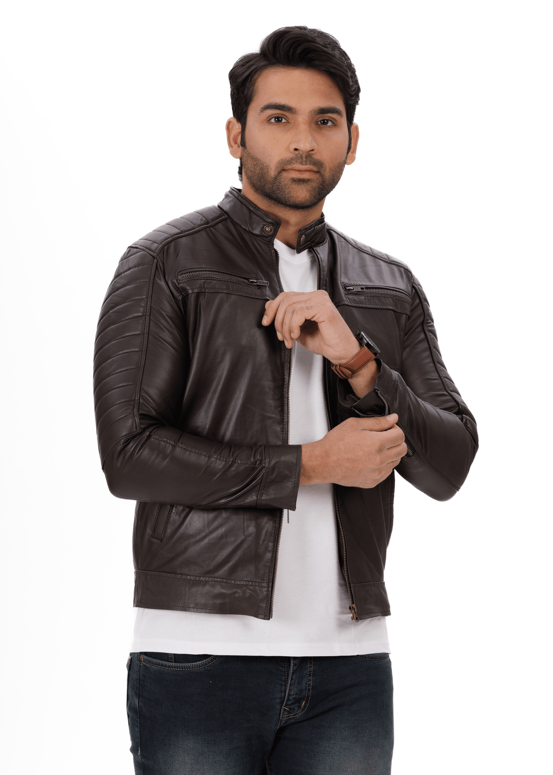 EverestWolf Armour Knight Black Genuine Leather Jacket