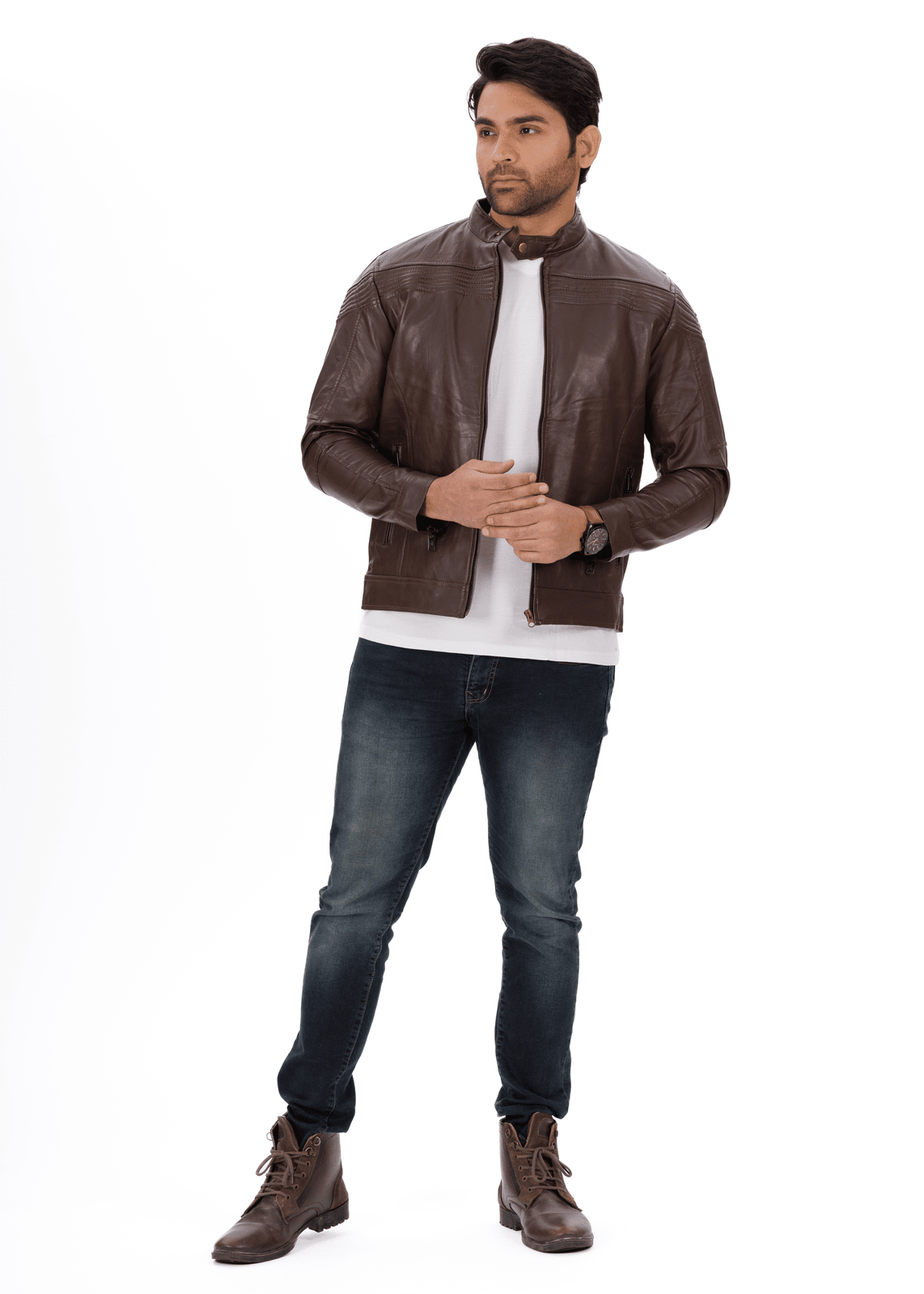 ShadowStreak Tan Genuine Leather Jacket