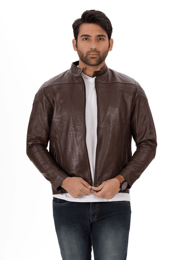 ShadowStreak Tan Genuine Leather Jacket