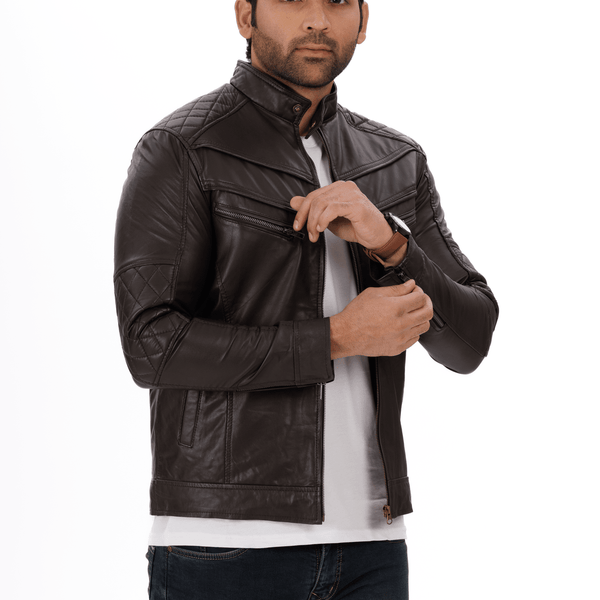 SportsFlex Black Genuine Leather Jacket – EverestWolf