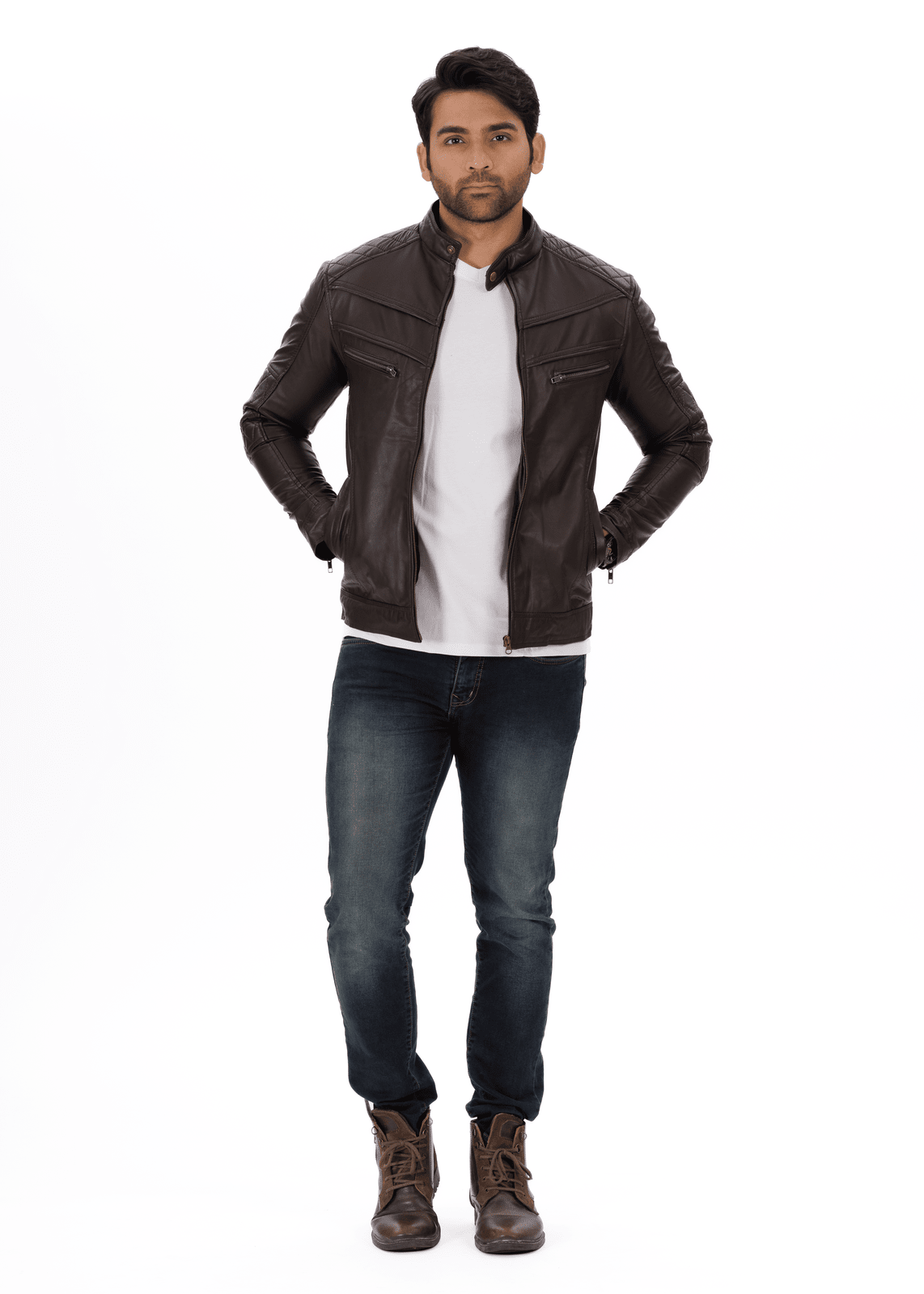 SportsFlex Black Genuine Leather Jacket