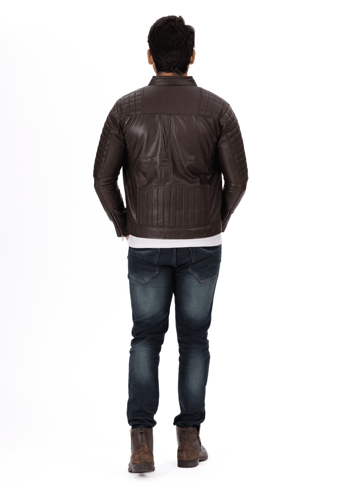 Grid Racer Black Genuine Leather Jacket