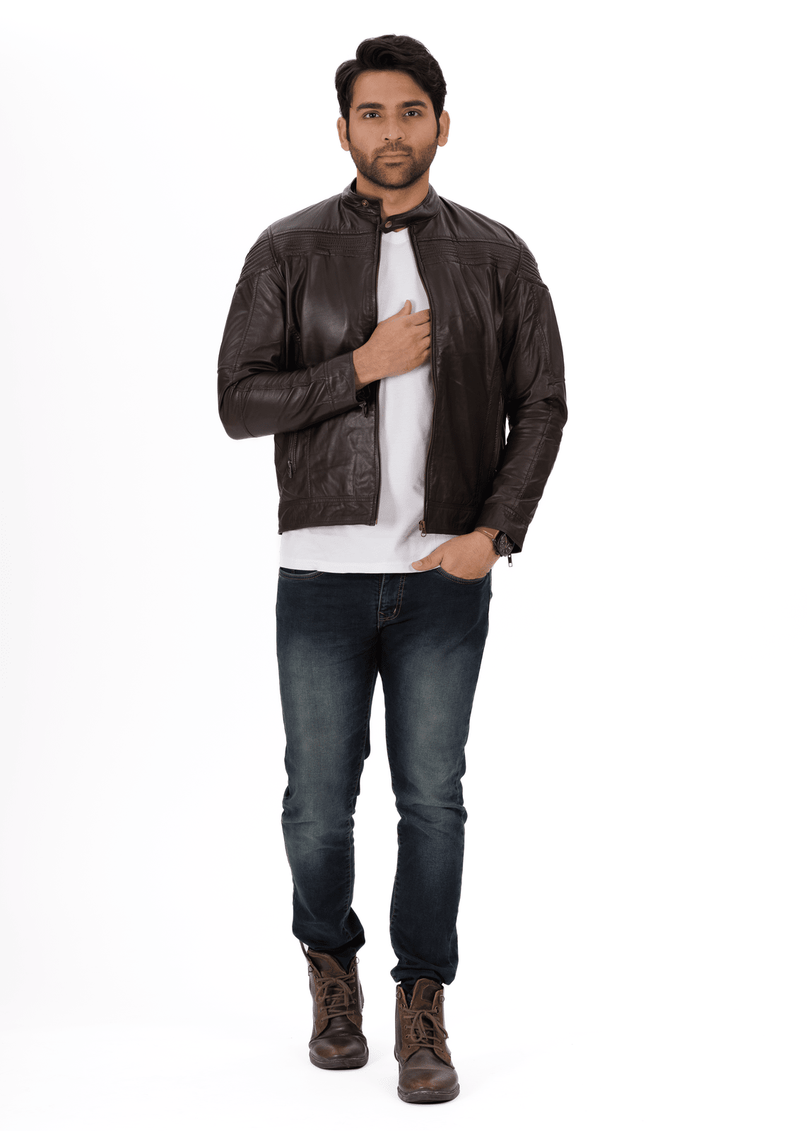 ShadowStreak Black Genuine Leather Jacket