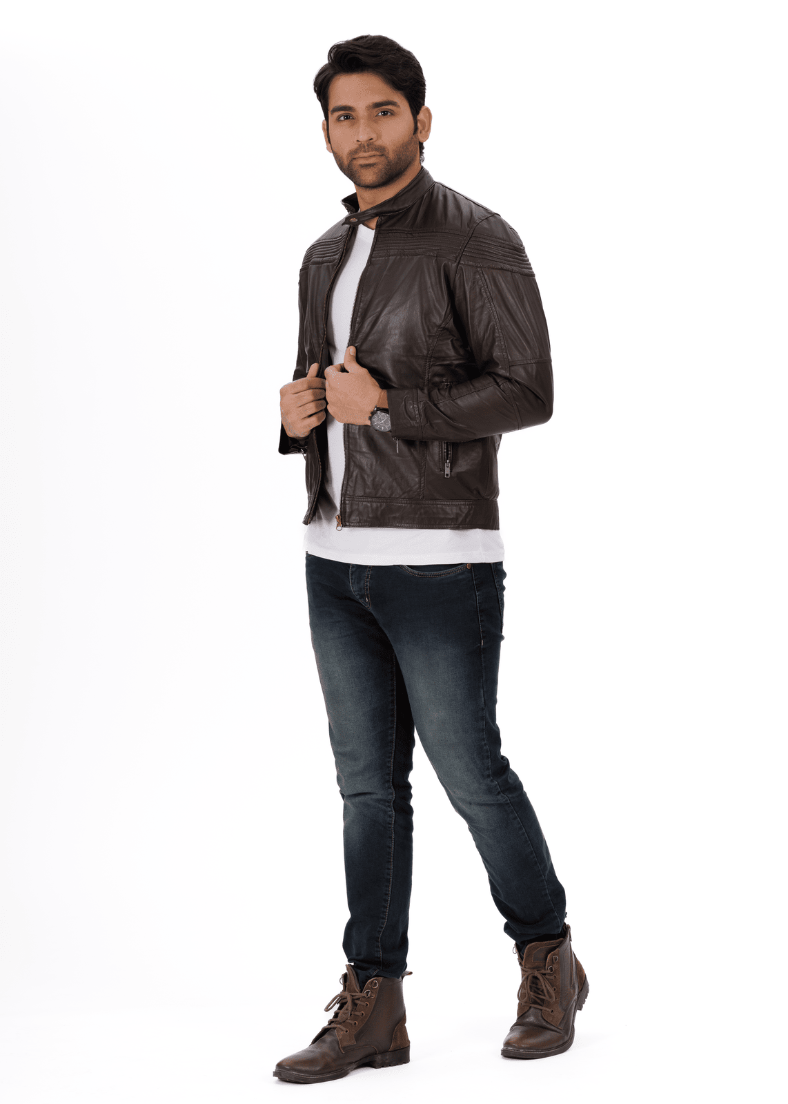 ShadowStreak Black Genuine Leather Jacket