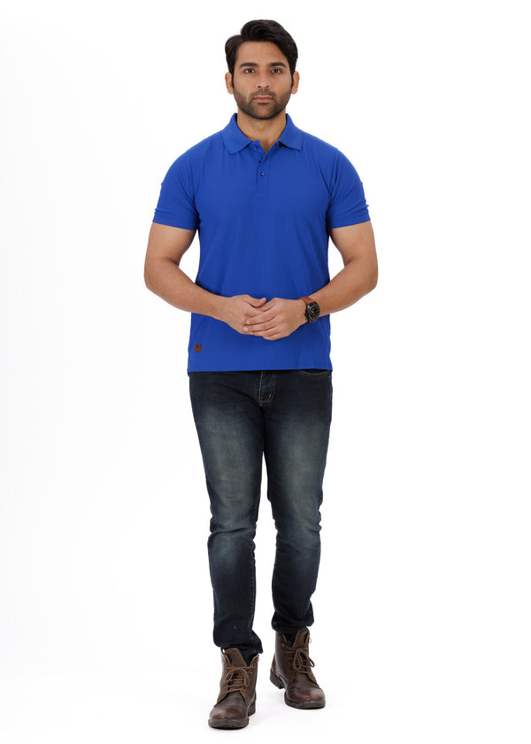 EverestWolf Blue Honeycomb Premium polyester  Polo T-Shirt