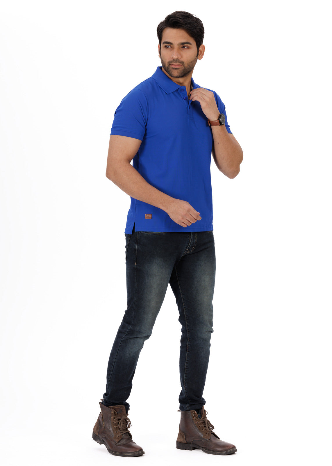 EverestWolf Blue Honeycomb Premium polyester  Polo T-Shirt