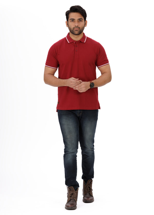 EverestWolf's Premium Maroon solid polo shirt