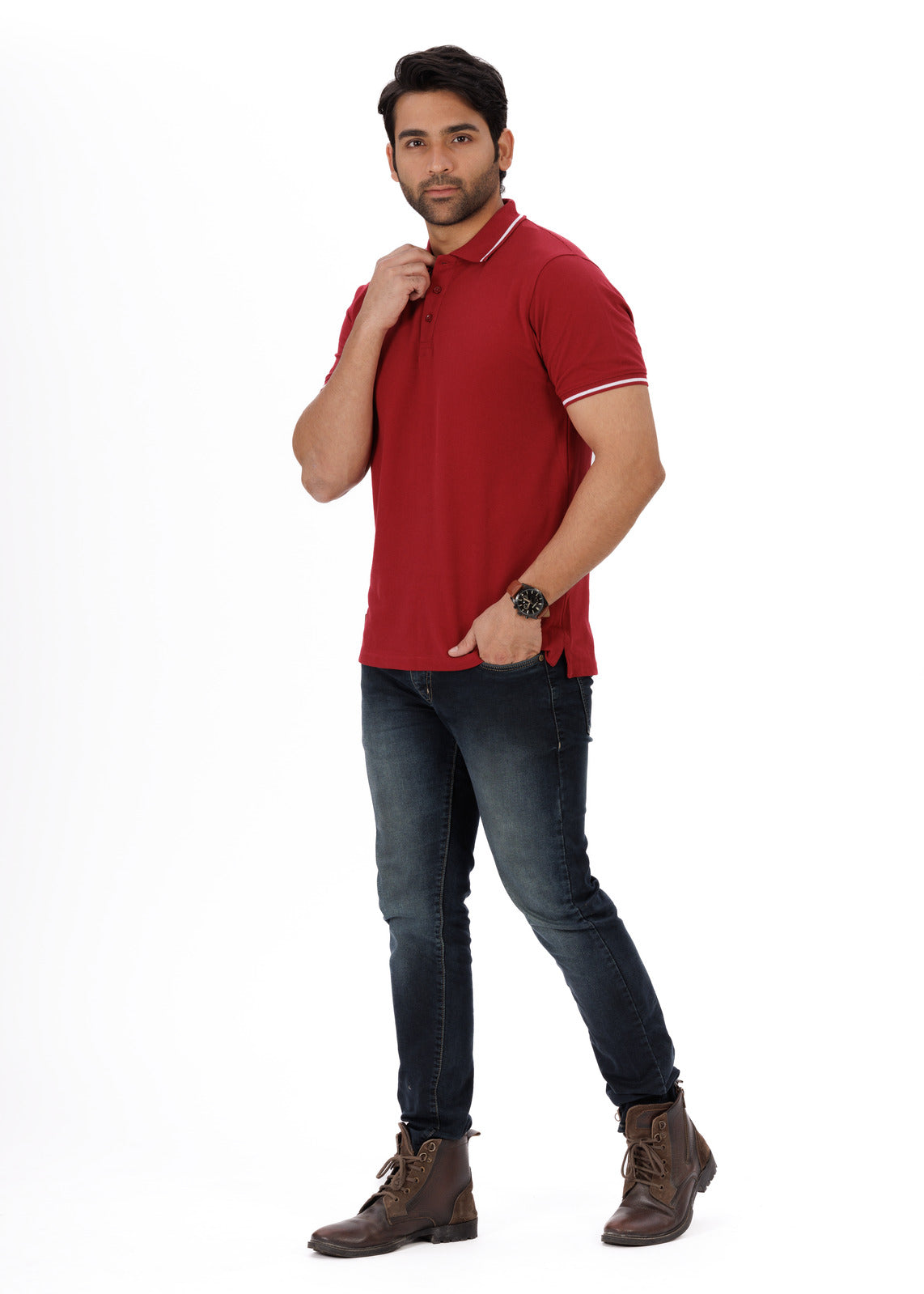 EverestWolf's Premium Maroon solid polo shirt