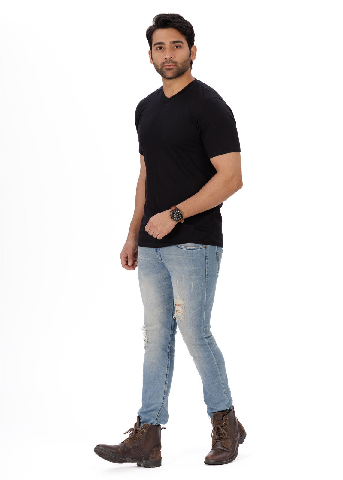 EverestWolf Black V-neck T-Shirt