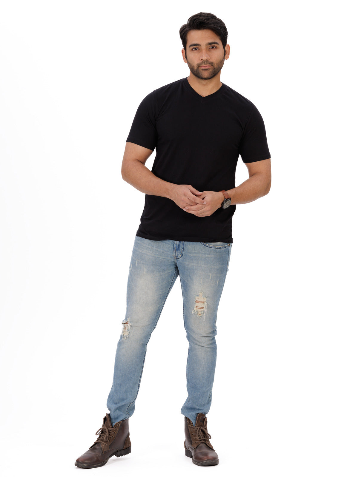 EverestWolf Black V-neck T-Shirt