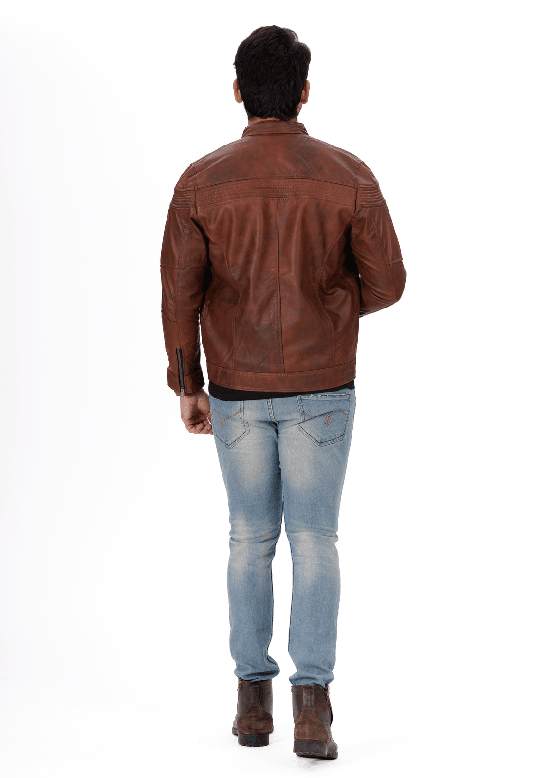 ShadowStreak Mud Brown Genuine Leather Jacket