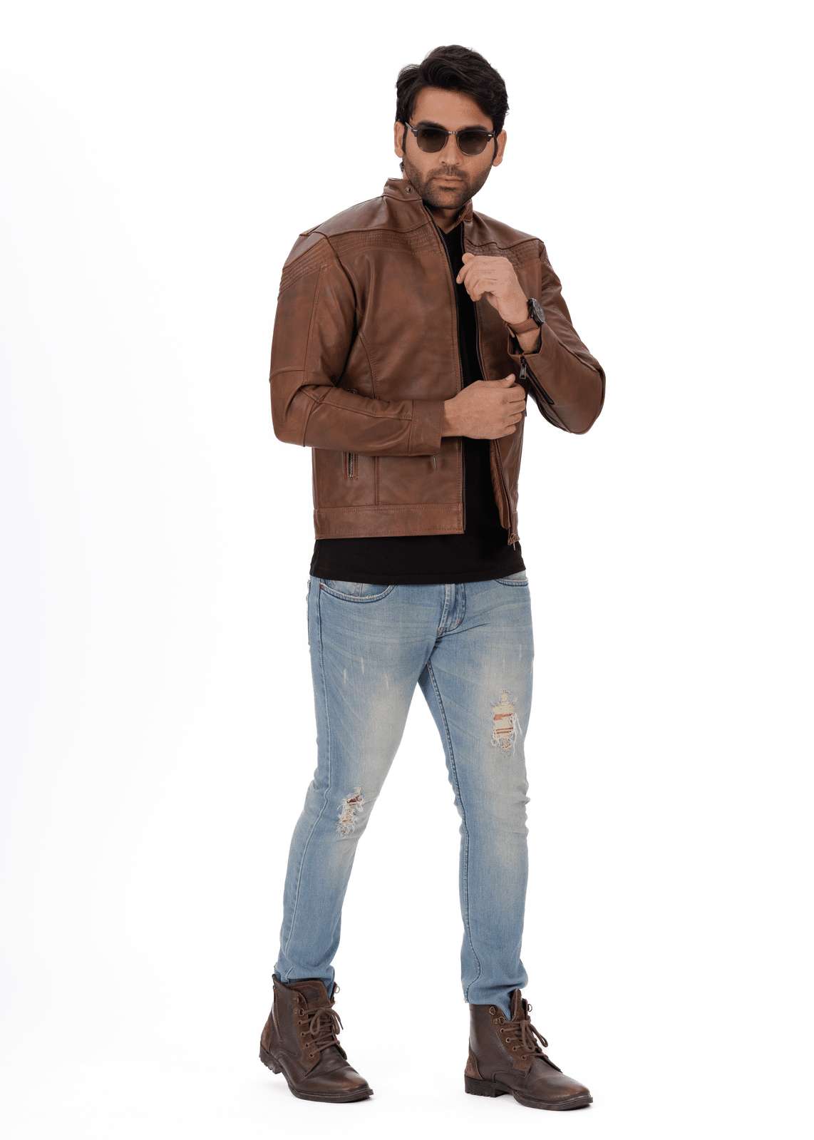 ShadowStreak Brown Genuine Leather Jacket