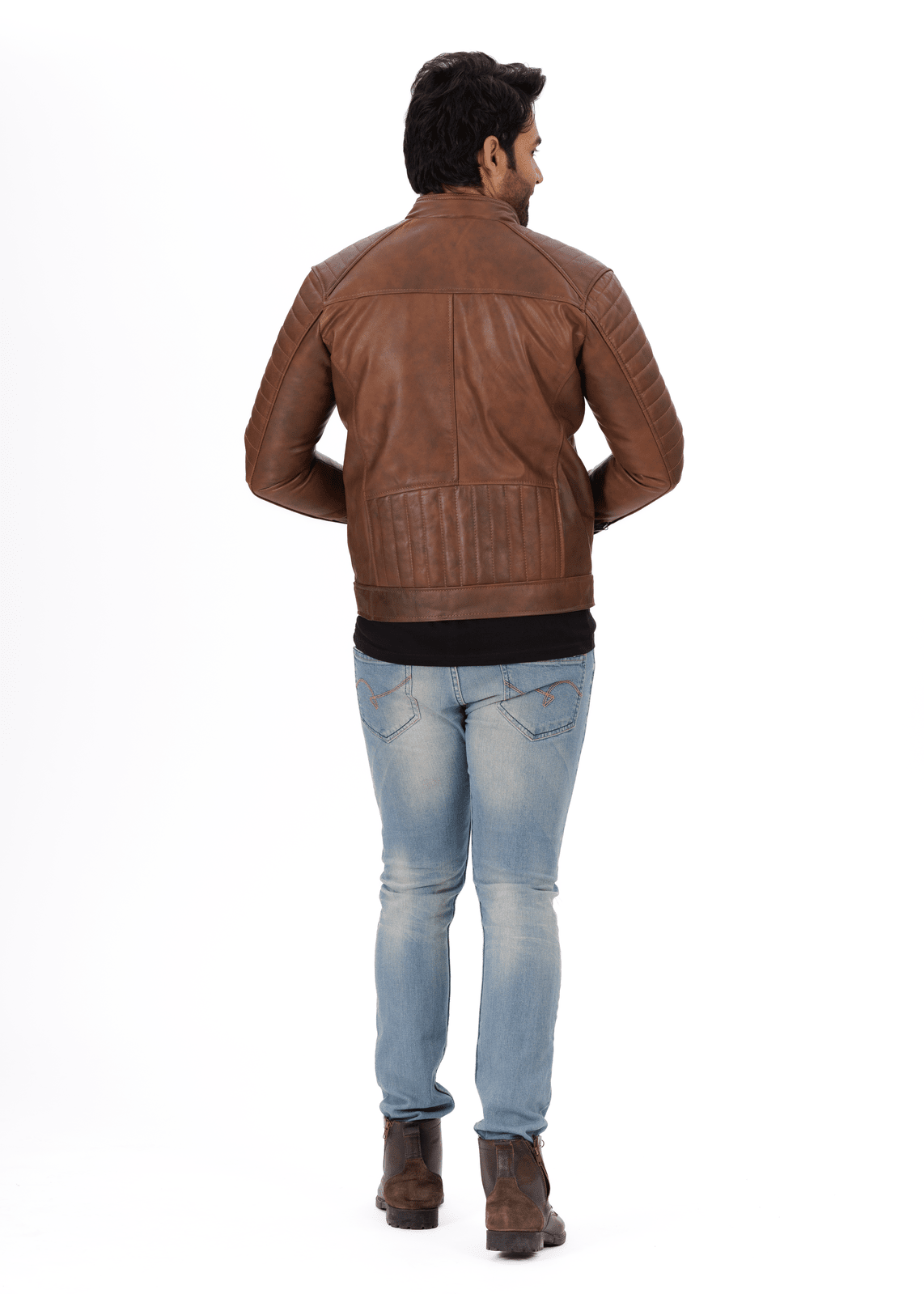 EverestWolf Armour Knight Brown Genuine Leather Jacket