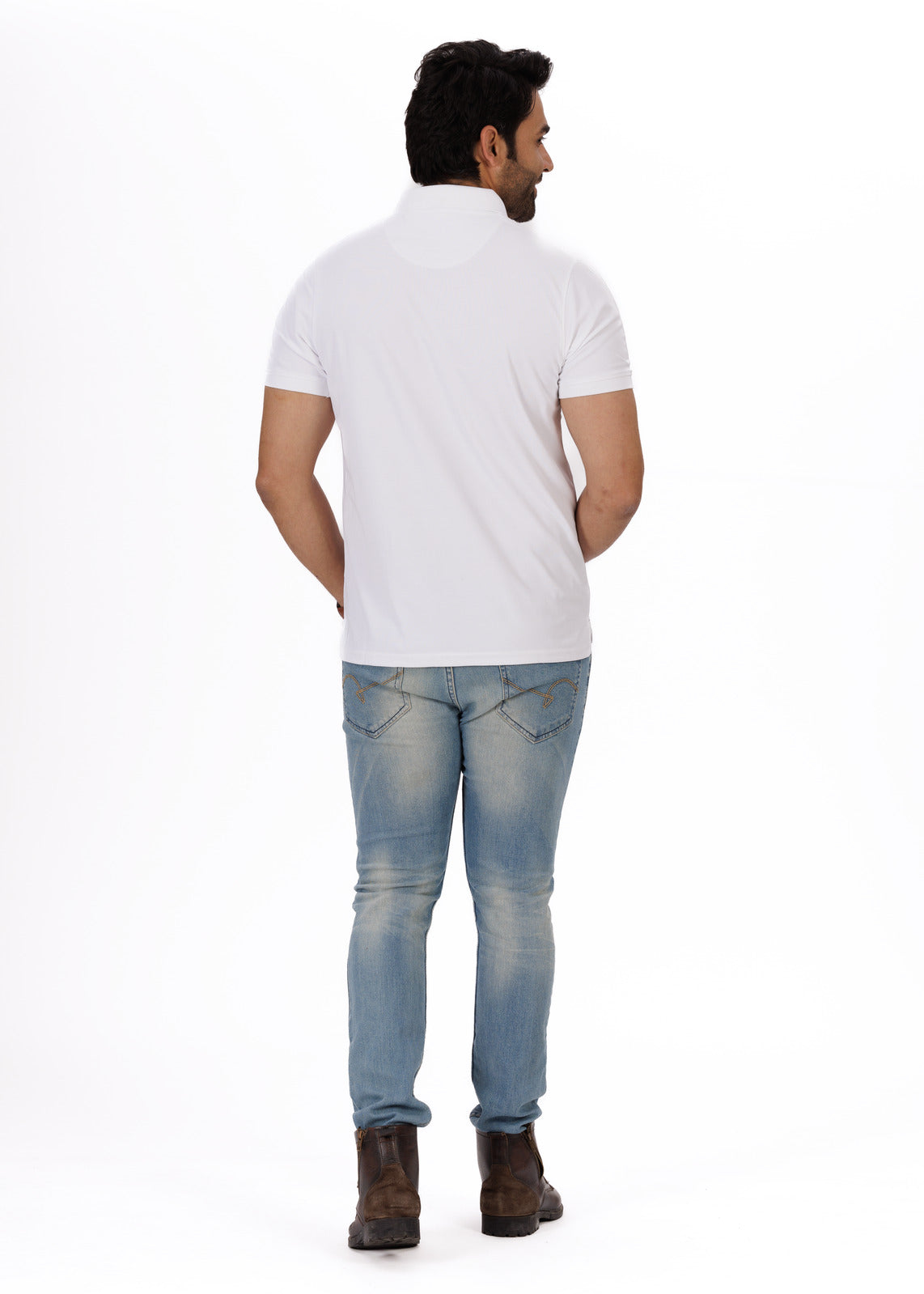 White Honeycomb Premium Polo T-Shirt
