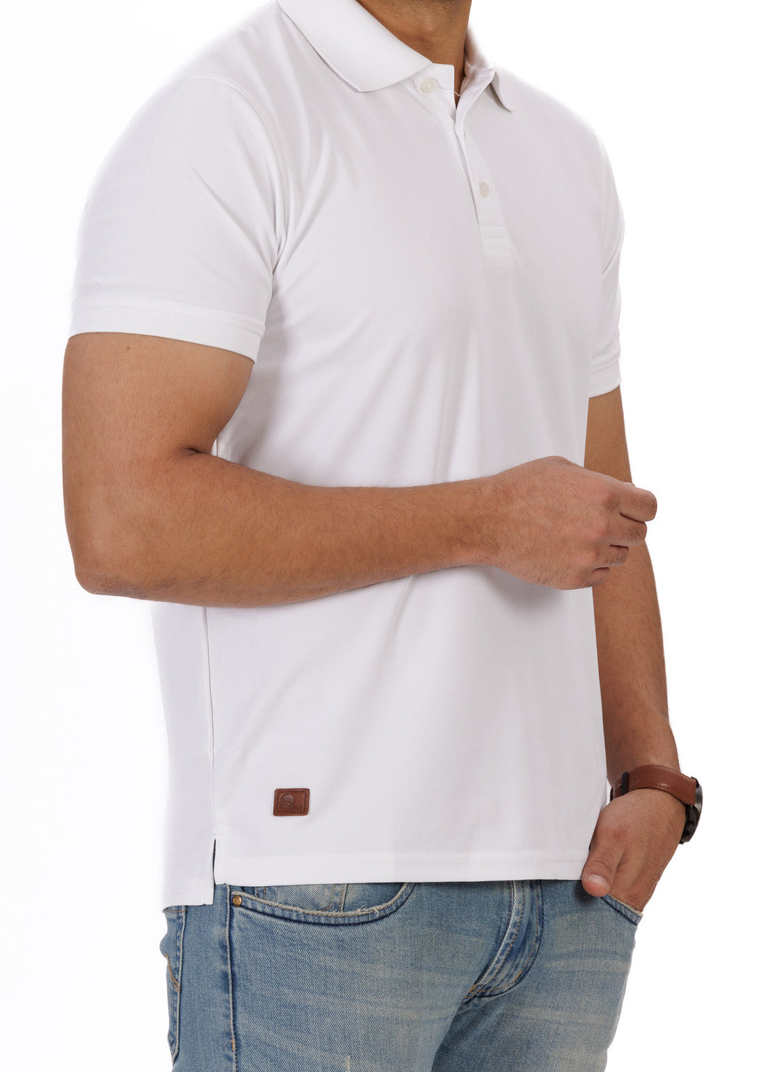 White Honeycomb Premium Polo T-Shirt