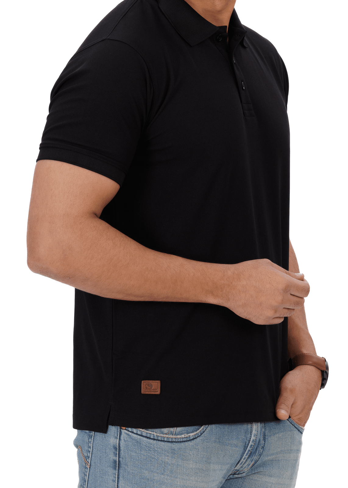 EverestWolf Black Honeycomb poleyster  Premium Polo T-Shirts