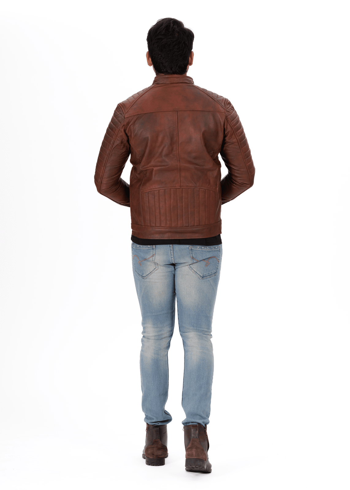 EverestWolf Armour Knight Mud Brown Genuine Leather Jacket