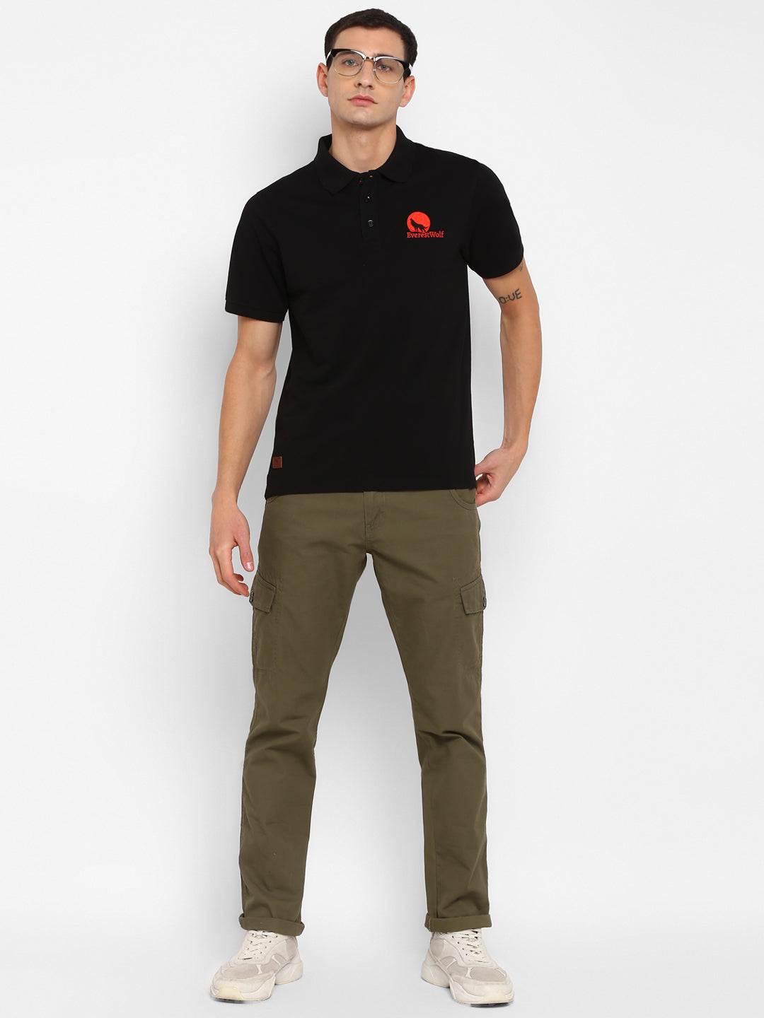 EverestWolf Premium Black Regular Fit soft-touch Polo T-Shirt