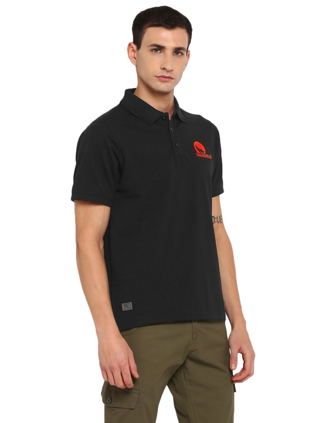 EverestWolf Premium Black Regular Fit soft-touch Polo T-Shirt