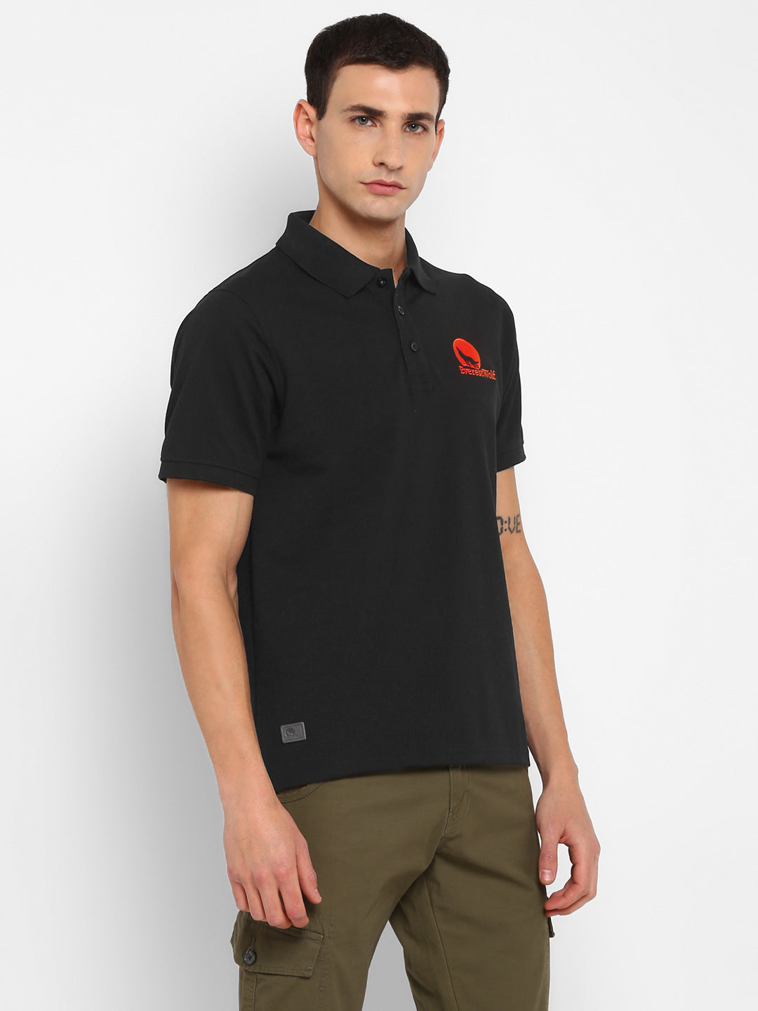 EverestWolf Premium Black Regular Fit soft-touch Polo T-Shirt