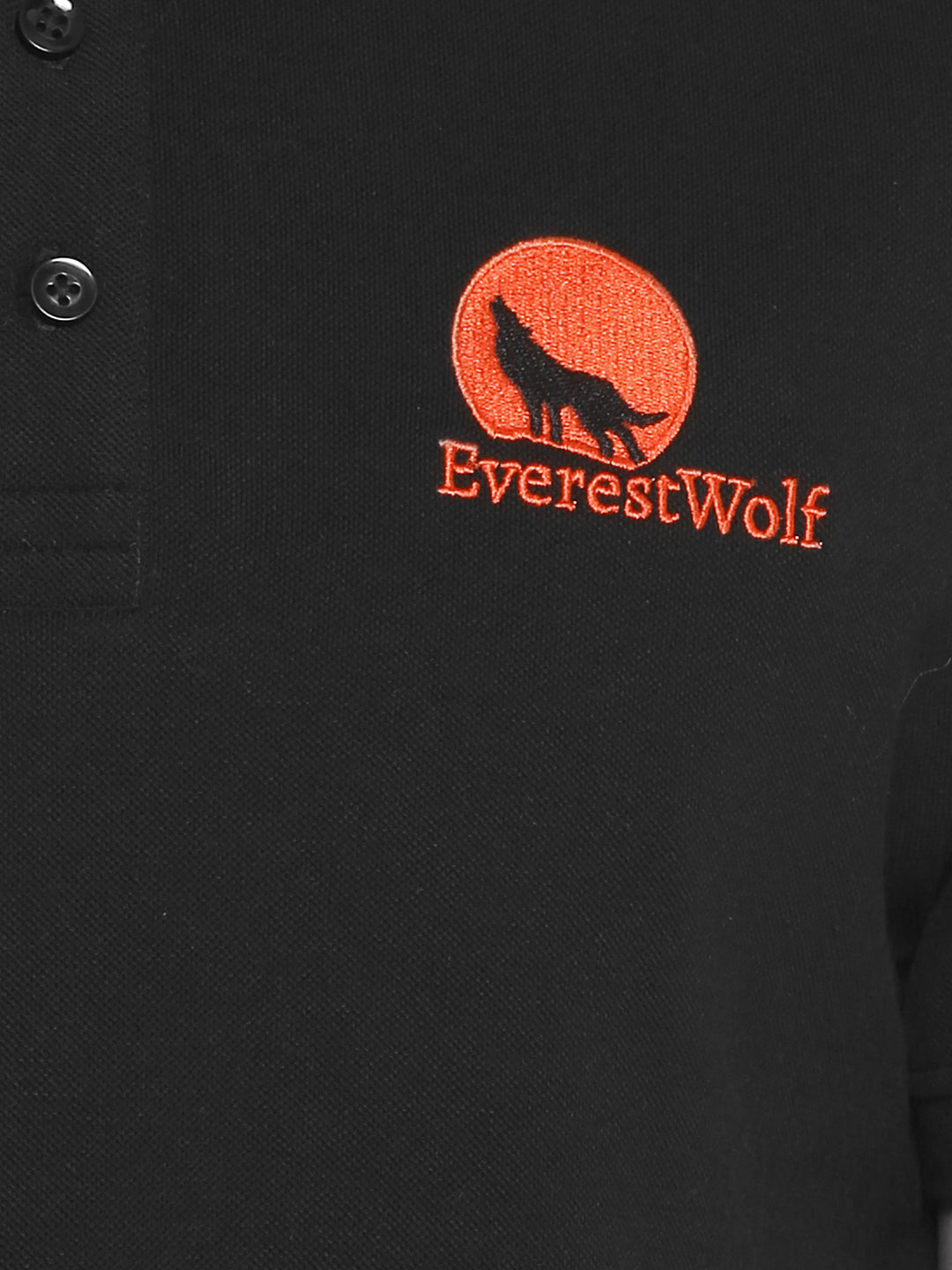 EverestWolf Premium Black Regular Fit soft-touch Polo T-Shirt