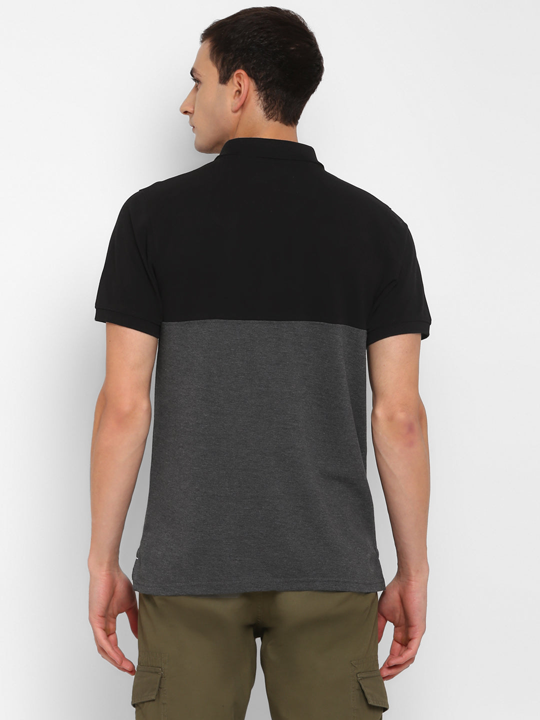 EverestWolf Black & Charcoal Melange Regular fit Soft touch cotton Polo T-Shirt