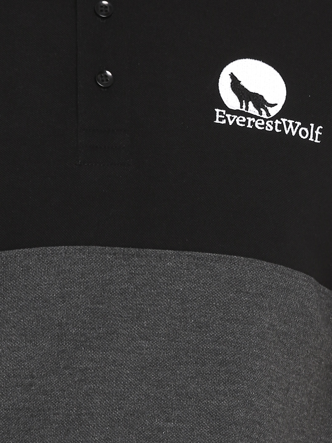 EverestWolf Black & Charcoal Melange Regular fit Soft touch cotton Polo T-Shirt