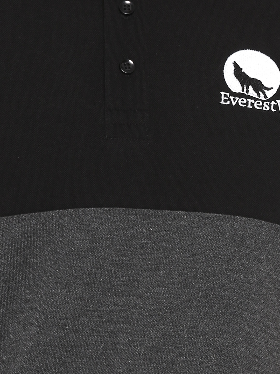 EverestWolf Black & Charcoal Melange Regular fit Soft touch cotton Polo T-Shirt