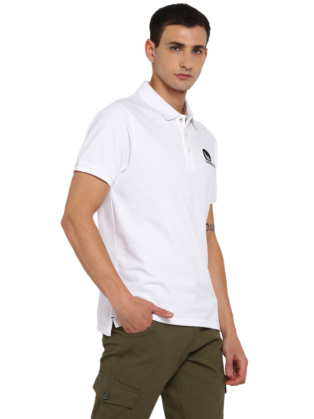 White Regular Fit Polo T-Shirt