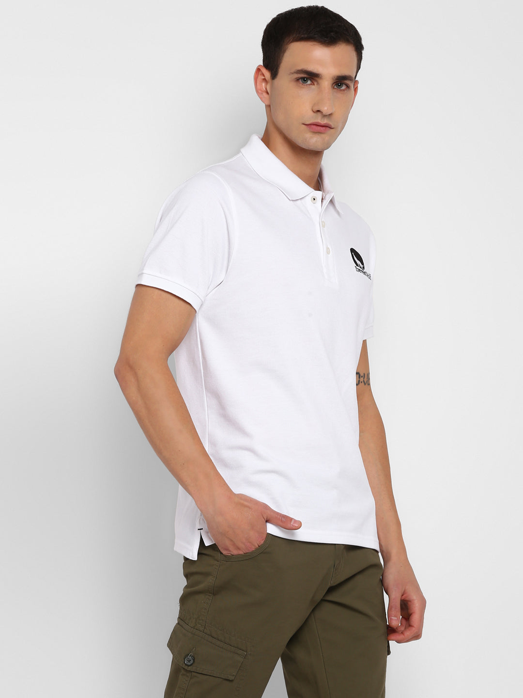 White Regular Fit Polo T-Shirt