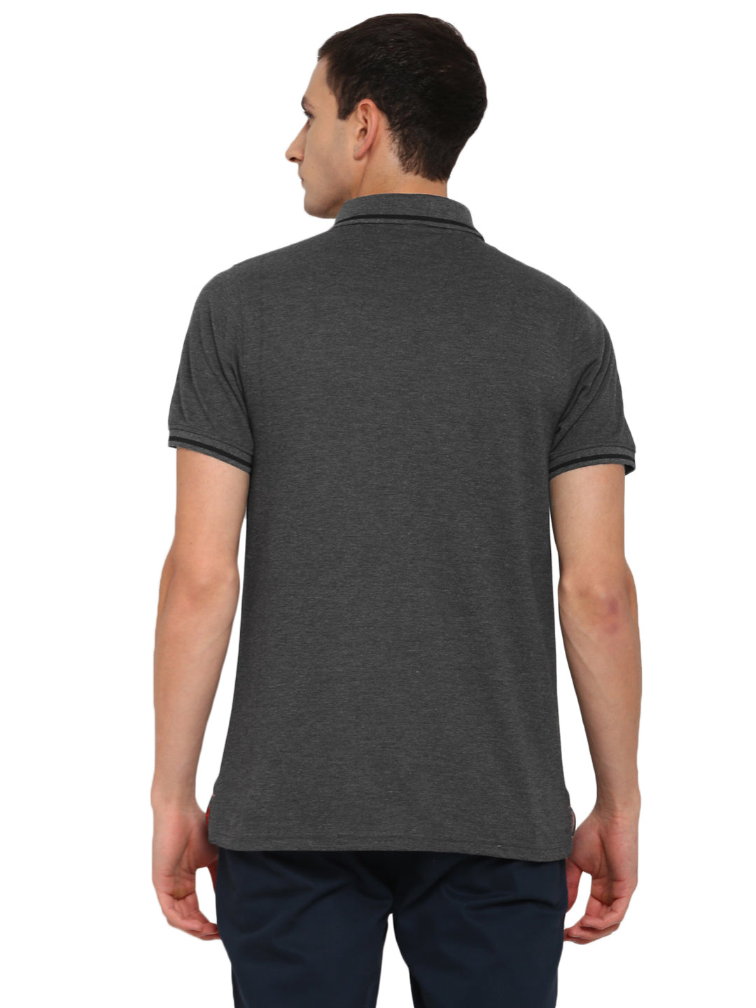Grey Regular Fit Polo T-Shirt