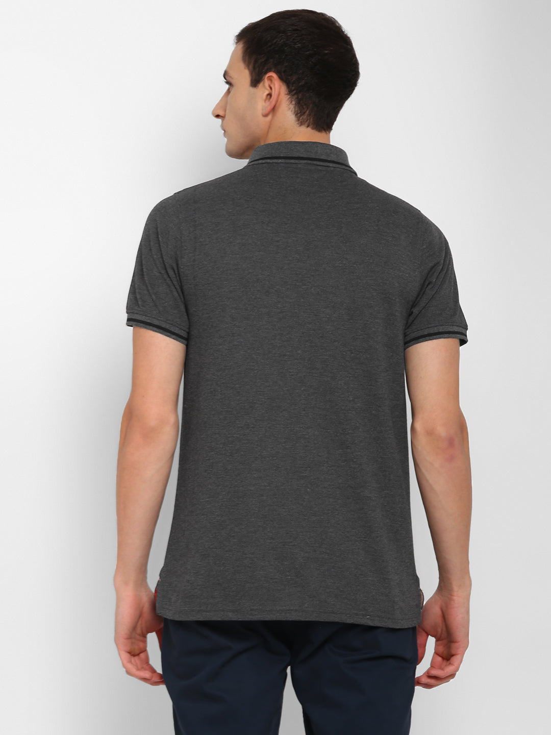 Grey Regular Fit Polo T-Shirt