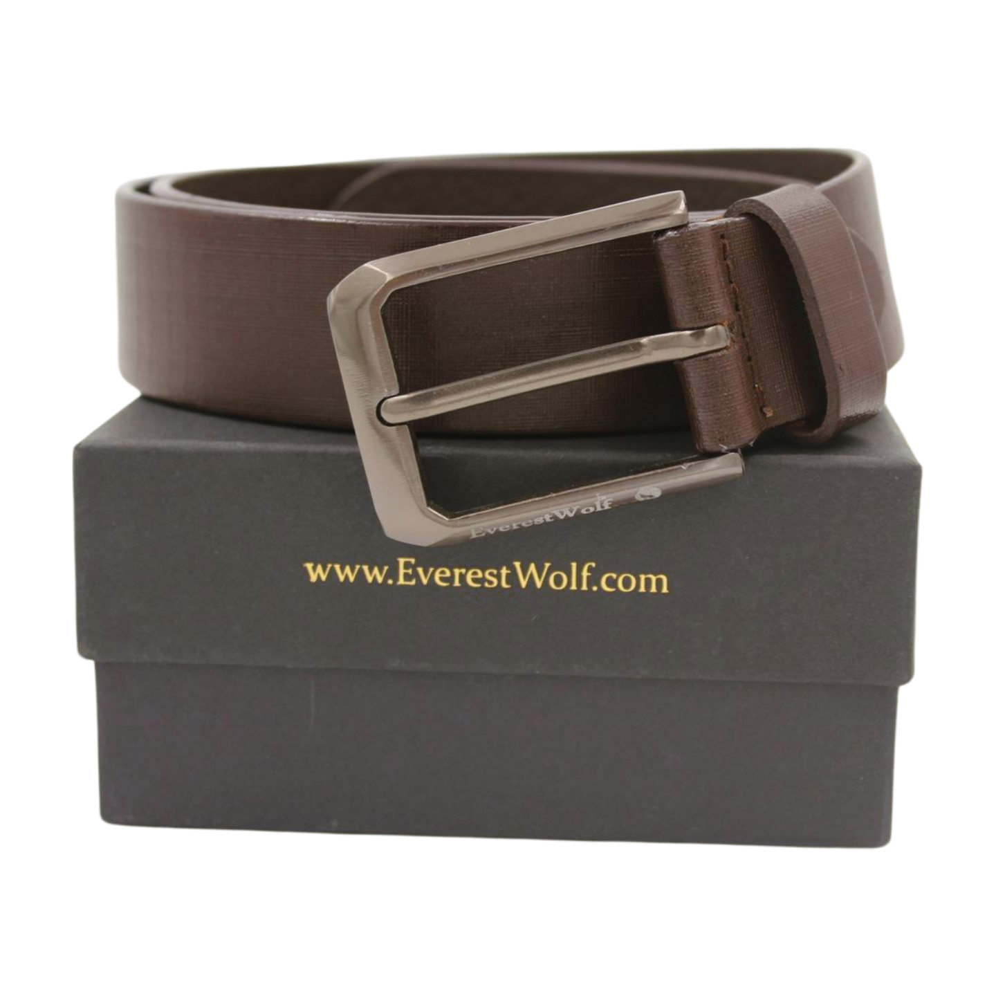 EverestWolf Havoc Leather Belt with midnight Silver Buckle