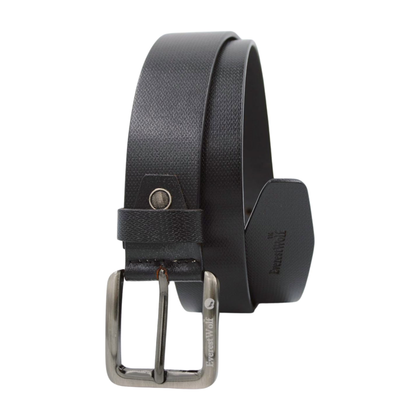 EverestWolf Inferno Leather Belt with Big Silver Buckle