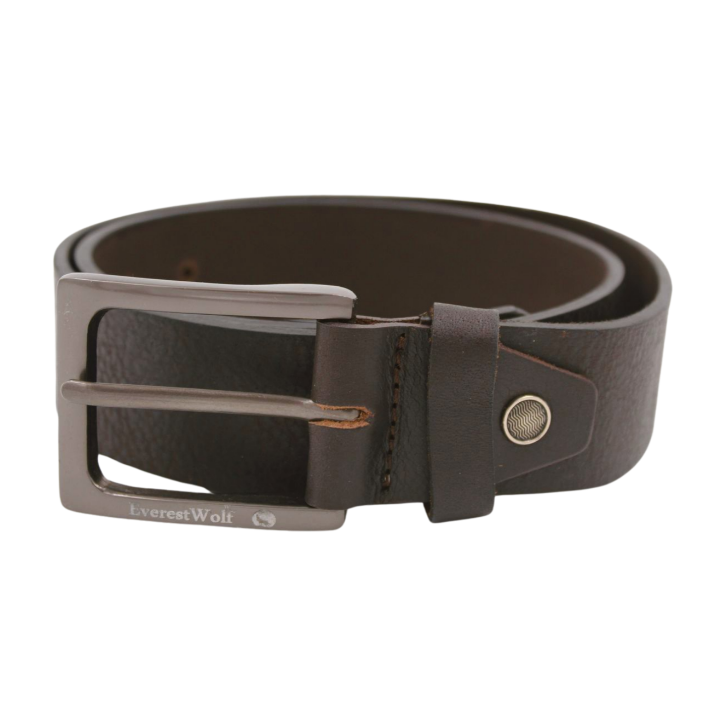 EverestWolf Epoch Designer Tan Leather Belt with Grey Buckle