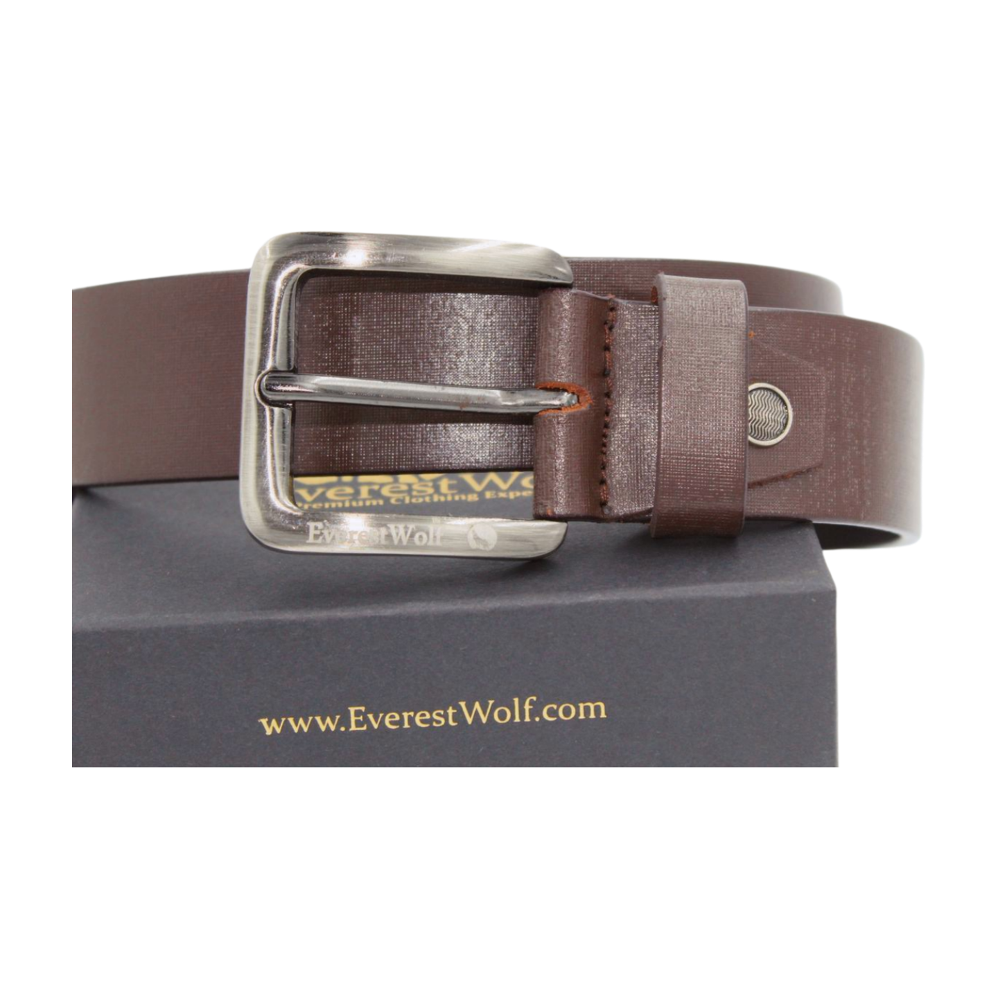EverestWolf Warlord Leather Belt with Silver Buckle