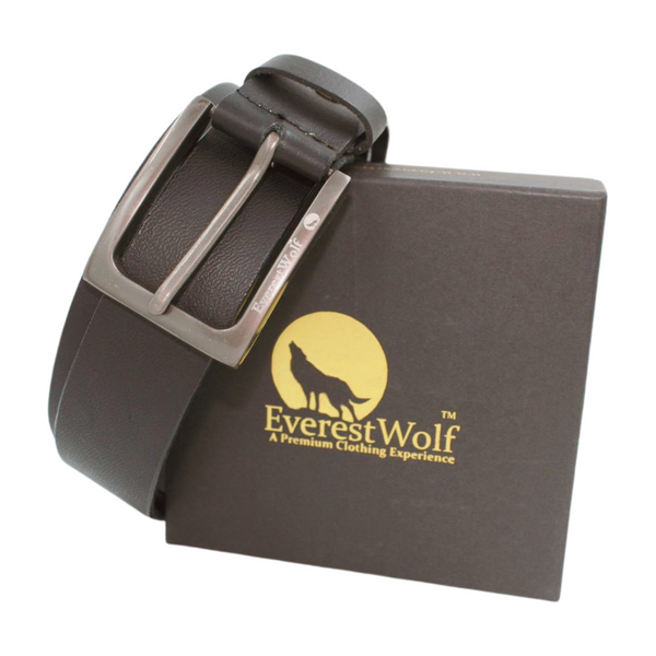 EverestWolf TrendTether Black Leather Belt with SilverMoon Buckle