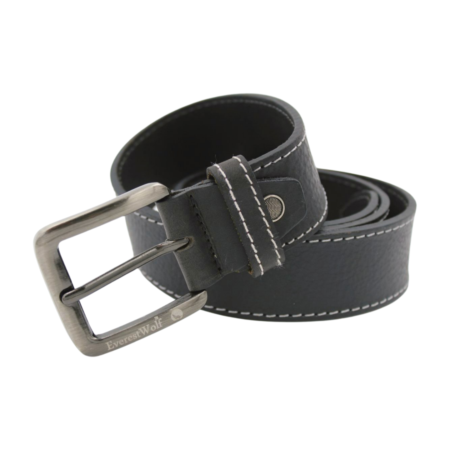 EverestWolf PureEclat Designer Leather Belt with Grey Buckle