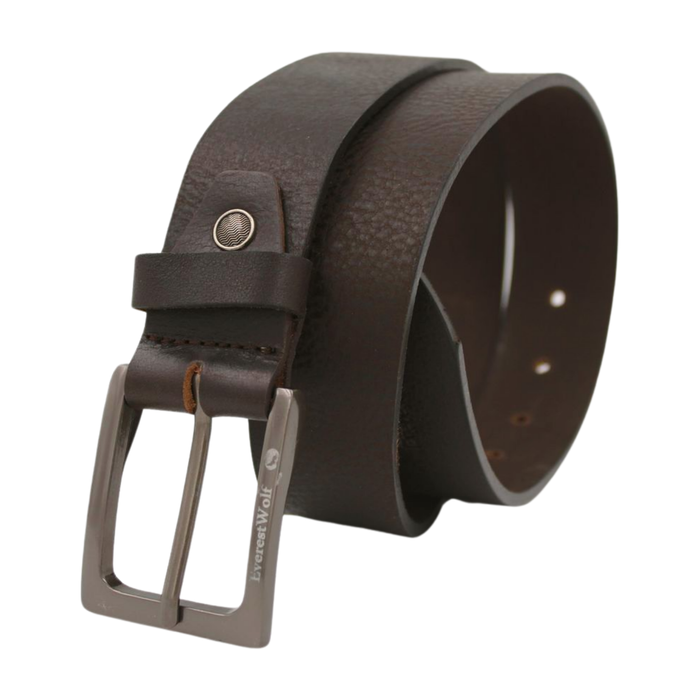EverestWolf Epoch Designer Tan Leather Belt with Grey Buckle