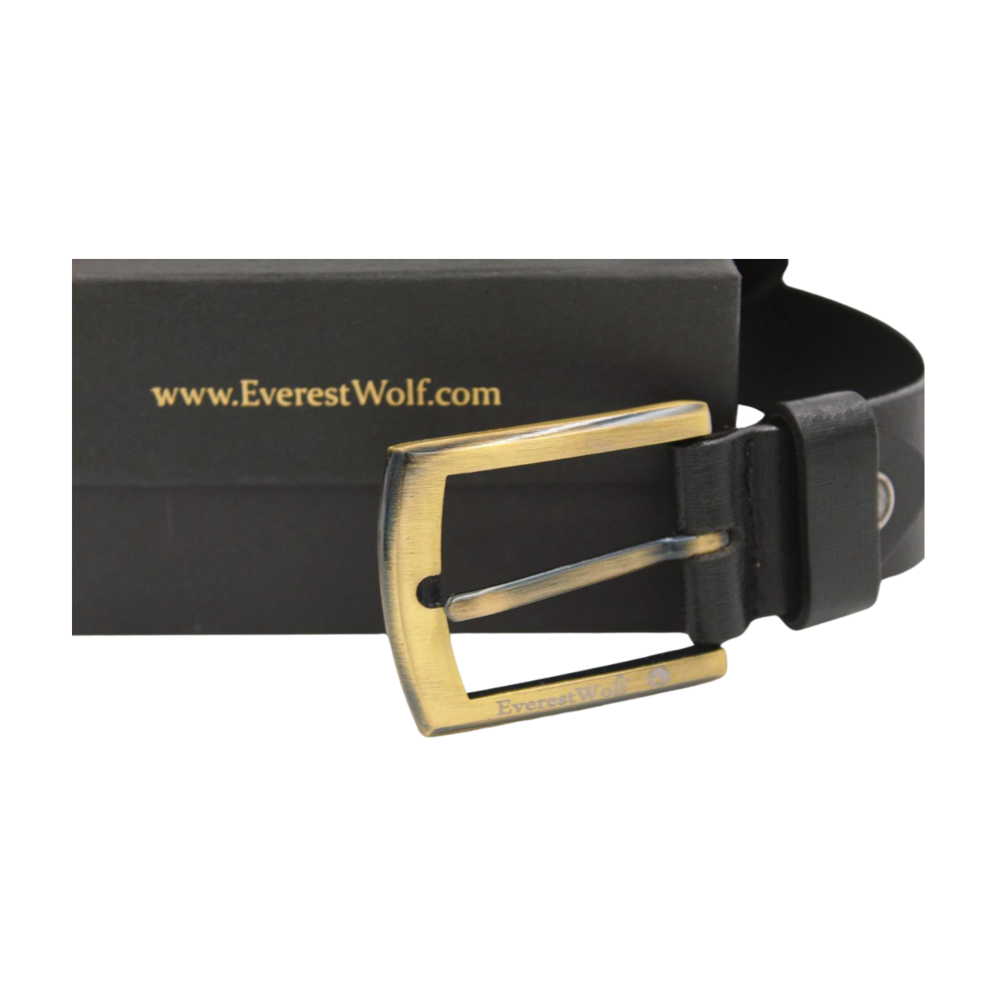 EverestWolf Ironclad Leather Belt with Golden Buckle