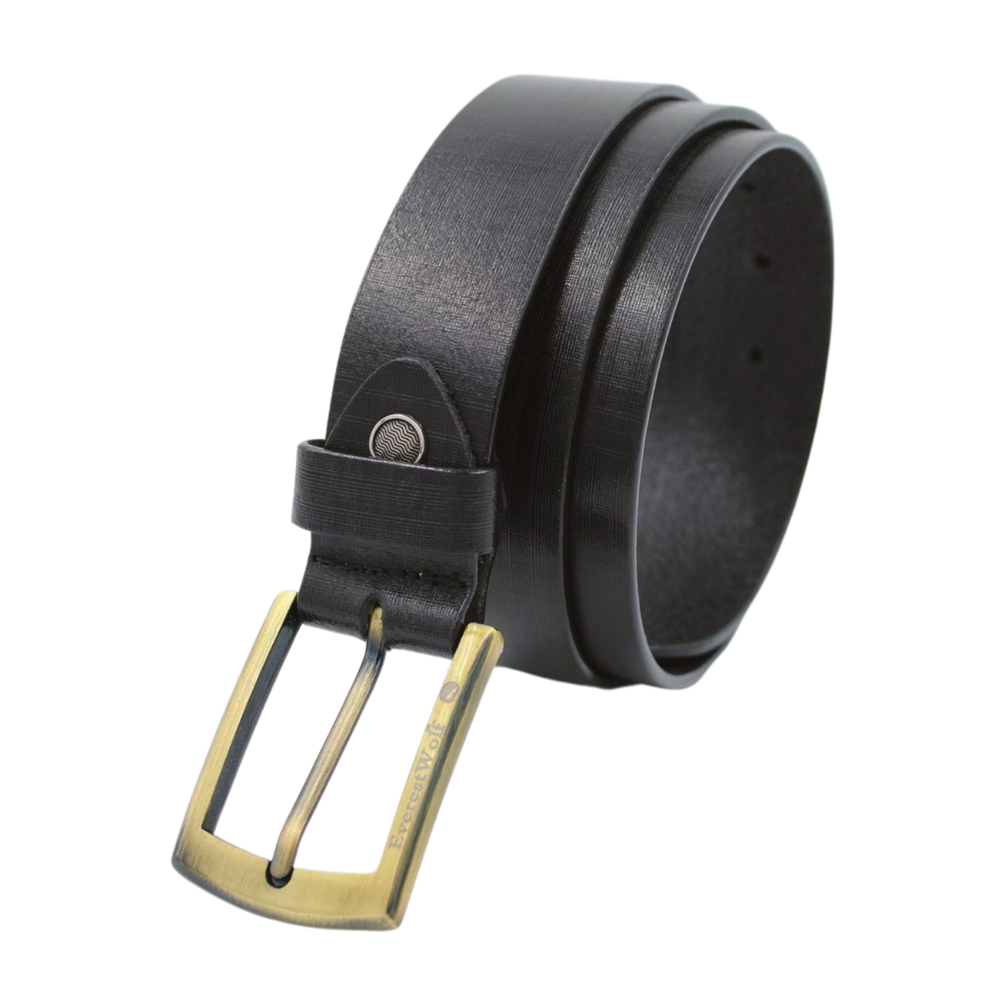EverestWolf Ironclad Leather Belt with Golden Buckle