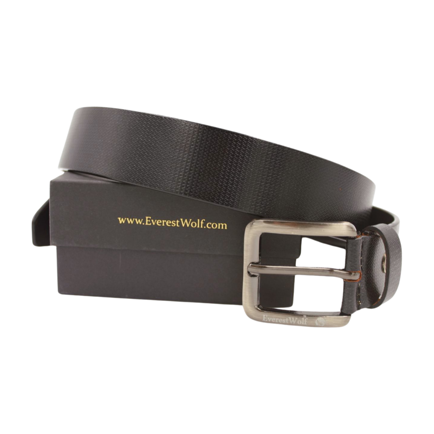 EverestWolf Inferno Leather Belt with Big Silver Buckle